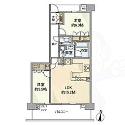 名古屋市営桜通線 桜山駅 徒歩7分の賃貸マンション 4階2LDKの間取り