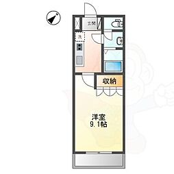 グリーンヒルズ・ハイツ桶狭間 1階1Kの間取り