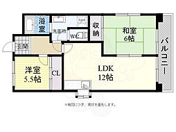 第3田中ビル 2LDKの間取図画像