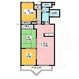 サンコート有松 3LDKの間取図画像