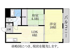 松仙堂ビル 2LDKの間取図画像