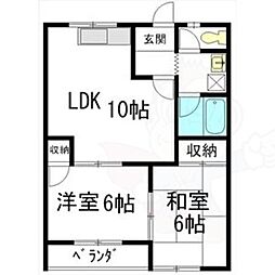 ムーニー室賀 2LDKの間取図画像