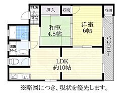 第1太田コーポ 2LDKの間取図画像