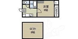 ラチトラル東別院 1Kの間取図画像