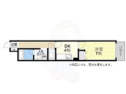 右近第2ビル 1DKの間取図画像