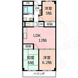 マリオン大曽根協同ビル 3LDKの間取図画像
