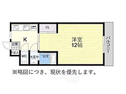 コンフォート山花 1Kの間取図画像