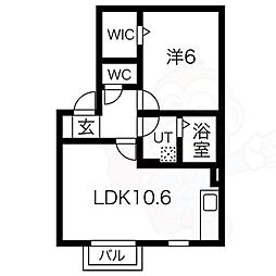 レザンコートA 1LDKの間取図画像