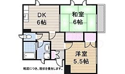 メゾンドール 2DKの間取図画像