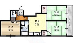 パークサイド鶴舞 3DKの間取図画像