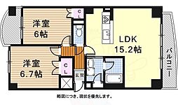 ビューテラス銀河 2LDKの間取図画像