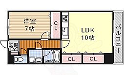 プログレスアサダ瓦町 1LDKの間取図画像