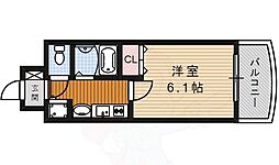 プレサンス覚王山D-Style2 1Kの間取図画像