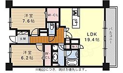ロイヤルパークス千種 2LDKの間取図画像