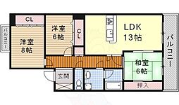 パークサイド鶴舞 3LDKの間取図画像
