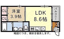 ウエストエム 1LDKの間取図画像