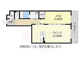名古屋市千種区千種2丁目マンション 1LDKの間取図画像