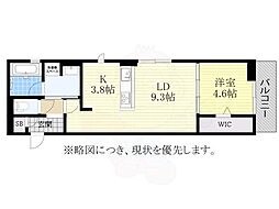 名古屋市千種区四谷通3丁目アパート 1LDKの間取図画像