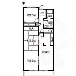 社ハイツ 3LDKの間取図画像