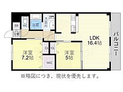 インペリアル豊明 2LDKの間取図画像