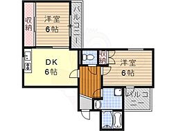 エグゼ金山 2DKの間取図画像