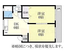 メゾン佐渡 2DKの間取図画像