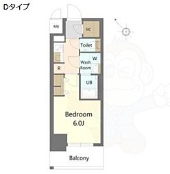 名古屋市天白区古川町マンション 1Kの間取図画像