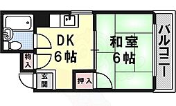 溝口コーポラス 1DKの間取図画像