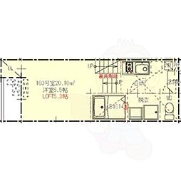 ハーモニーテラス元八事3 ワンルームの間取図画像