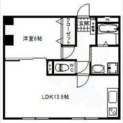 ワカバビル 1LDKの間取図画像