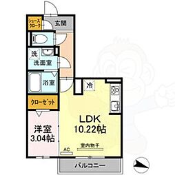 マメゾン大高 1LDKの間取図画像