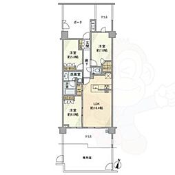 プラウド星ヶ丘 3LDKの間取図画像