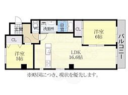 レインボー池場 2LDKの間取図画像