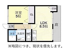 コーポ井上 1LDKの間取図画像