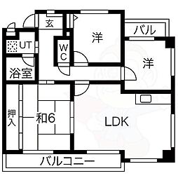 リバーサイド大堀 3LDKの間取図画像