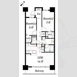 ロイヤルパークス千種 2LDKの間取図画像