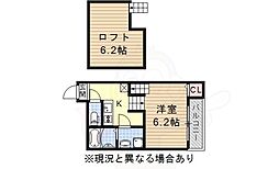 アイビー北原 1Kの間取図画像