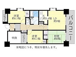 グローリアス岡崎戸崎町 3LDKの間取図画像