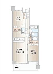 アーデル綾瀬コージーガーデン 2LDKの間取図画像