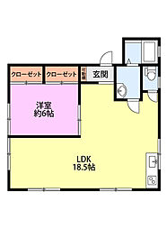 HA88 1LDKの間取図画像
