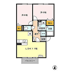 グランメールあおば通 2LDKの間取図画像