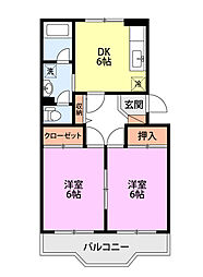 センチュリー眞 2DKの間取図画像