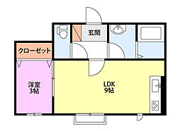 アイベリーI・N 1LDKの間取図画像