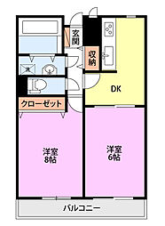 ヴィリアガレリア 2DKの間取図画像