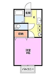 コモンズ古津駅前 1Kの間取図画像