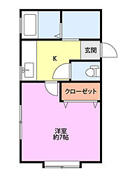 Livei2 1Kの間取図画像