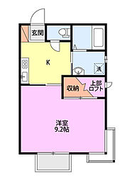 グレイスヒルズ 1Kの間取図画像