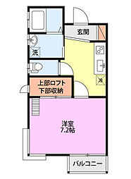 スカイラークヒルズ 1Kの間取図画像