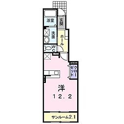 ミルキータウン城所2 ワンルームの間取図画像