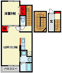 ポルタコスタII A棟 3階1LDKの間取り